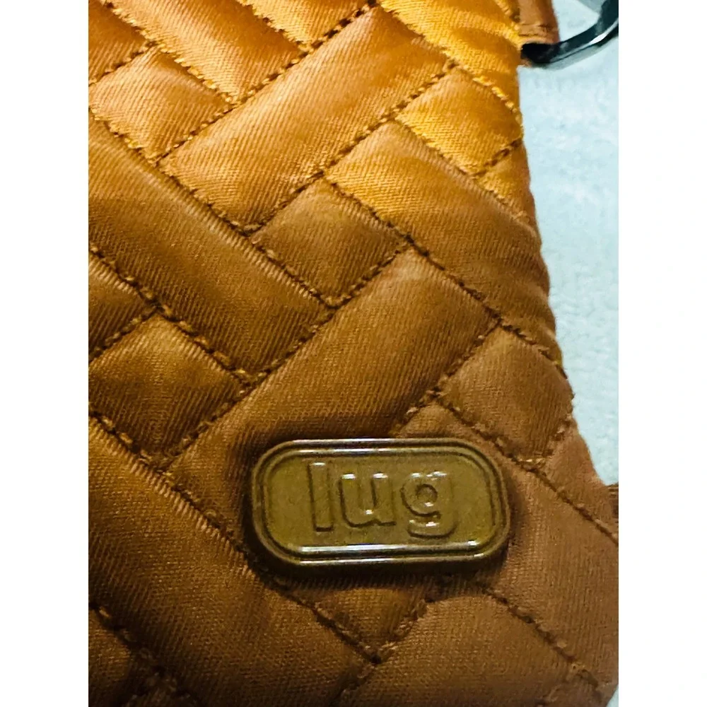 Lug Peekaboo Pouch Wristlet Copper Brown Quilted  ID Window Travel Wallet NEW